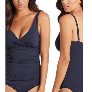 New Sea Level Cross Front Navy Tankini Top 4